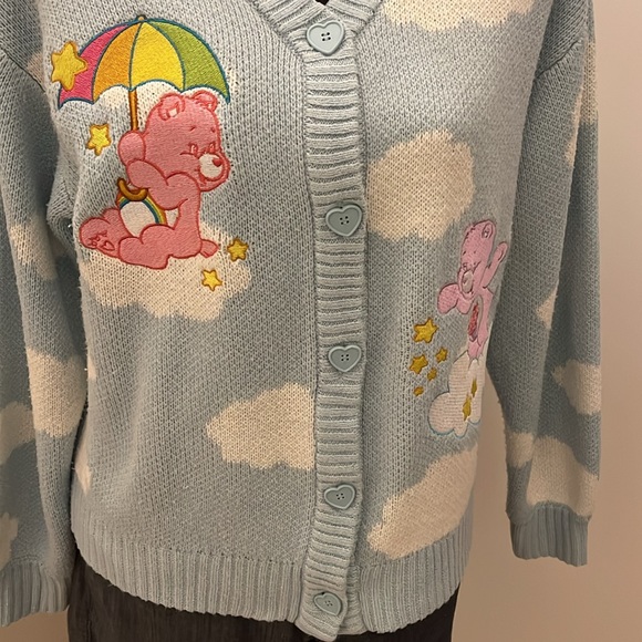 Hot Topic x Care Bears Cloud Chunky Knit Skimmer Cardigan 40th Anniversary - Picture 9 of 14